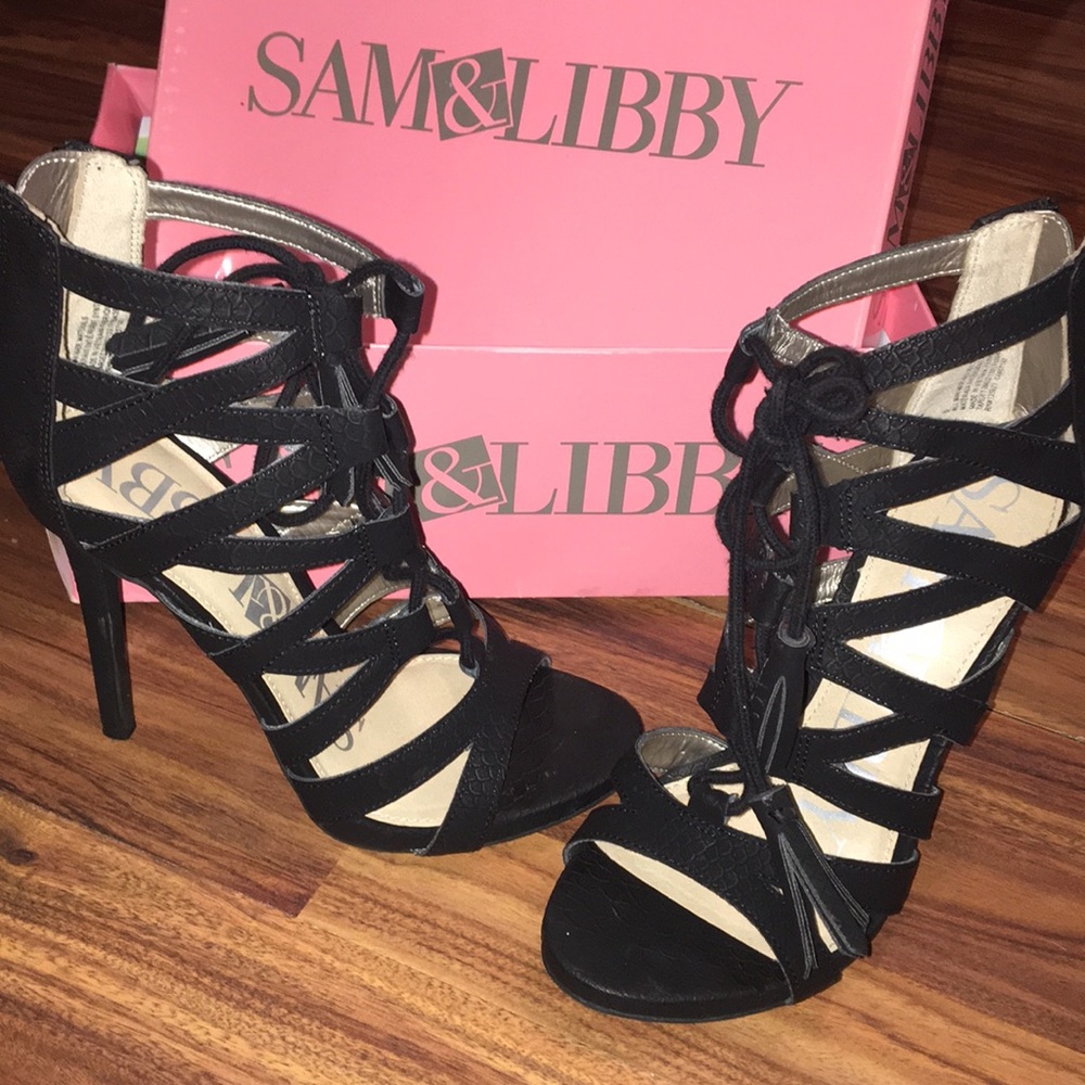 Bomb open toe heels